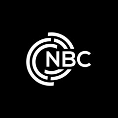 NBC letter logo design. NBC monogram initials letter logo concept. NBC letter design in black background.