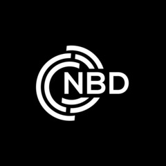 NBD letter logo design. NBD monogram initials letter logo concept. NBD letter design in black background.
