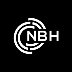 NBH letter logo design. NBH monogram initials letter logo concept. NBH letter design in black background.