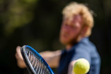 Amateur playing tennis in Melbourne, Australia 