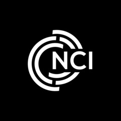 NCI letter logo design. NCI monogram initials letter logo concept. NCI letter design in black background.