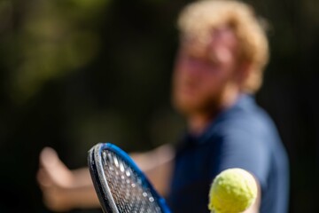 Amateur playing tennis in Melbourne, Australia 