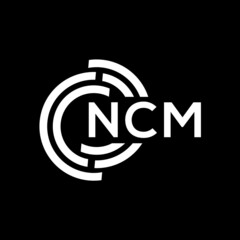 NCM letter logo design. NCM monogram initials letter logo concept. NCM letter design in black background.