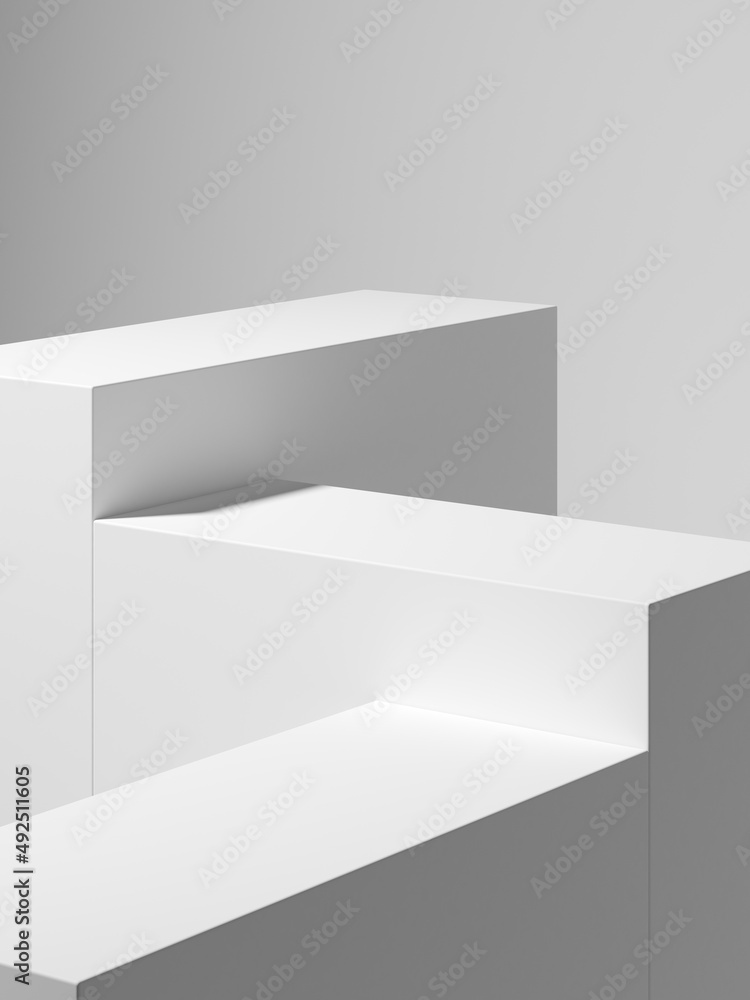 Poster abstract background, mock up scene with podium geometry shape for product display. 3d rendering