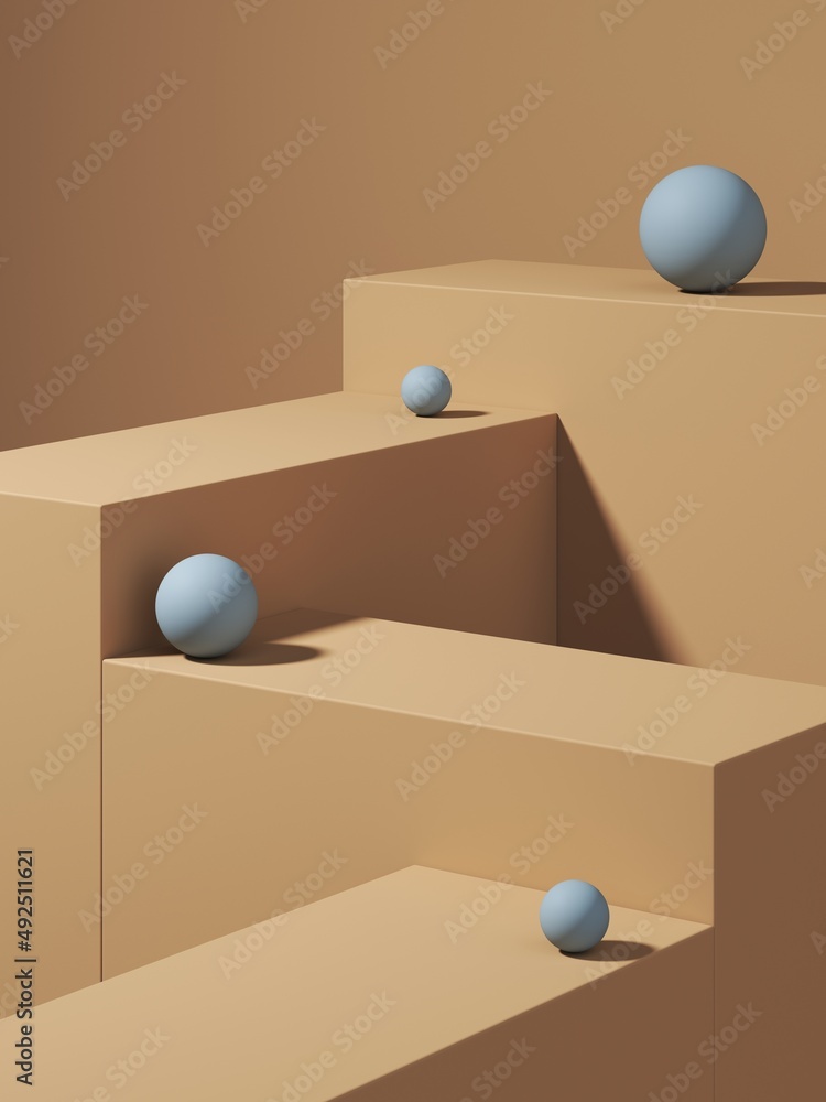 Poster abstract background, mock up scene with podium geometry shape for product display. 3d rendering