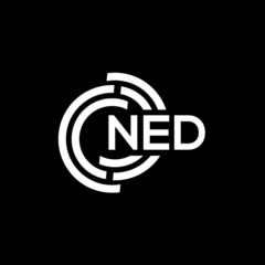 NED letter logo design. NED monogram initials letter logo concept. NED letter design in black background.