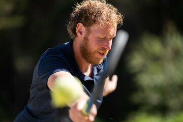 Amateur playing tennis in Melbourne, Australia 