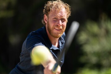 Amateur playing tennis in Melbourne, Australia 