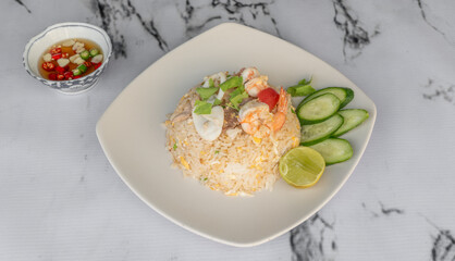 Mixed Thai and Muslim Food Selections 