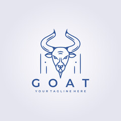 simple modern goat or sheep taurus head logo icon sign label symbol template vector illustration design