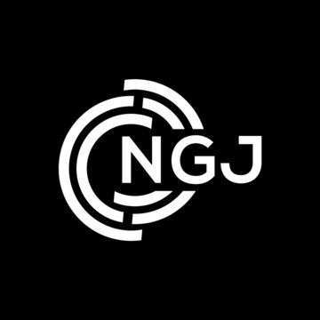 NGJ letter logo design. NGJ monogram initials letter logo concept. NGJ letter design in black background.