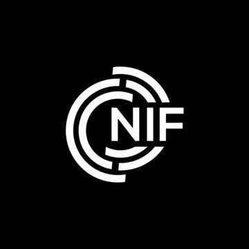 NIF letter logo design. NIF monogram initials letter logo concept. NIF letter design in black background.