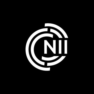 NII letter logo design. NII monogram initials letter logo concept. NII letter design in black background.