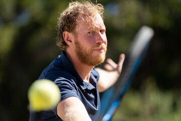 Amateur playing tennis in Melbourne, Australia 