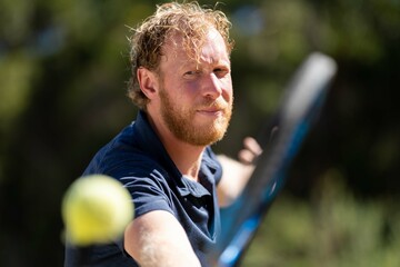 Amateur playing tennis in Melbourne, Australia 