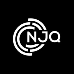 NJQ letter logo design. NJQ monogram initials letter logo concept. NJQ letter design in black background.