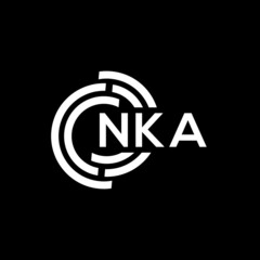 NKA letter logo design. NKA monogram initials letter logo concept. NKA letter design in black background.