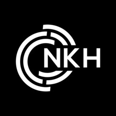 NKH letter logo design. NKH monogram initials letter logo concept. NKH letter design in black background.