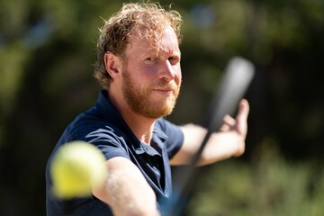 Amateur playing tennis in Melbourne, Australia 