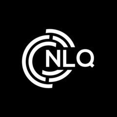 NLQ letter logo design. NLQ monogram initials letter logo concept. NLQ letter design in black background.
