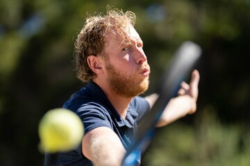 Amateur playing tennis in Melbourne, Australia 