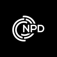 Fototapeta premium NPD letter logo design. NPD monogram initials letter logo concept. NPD letter design in black background.
