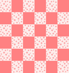 Japanese Cute Checkered Vector Seamless Pattern