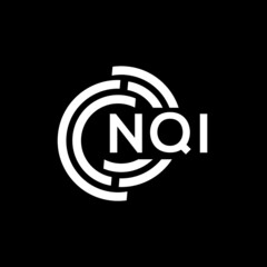 NQI letter logo design. NQI monogram initials letter logo concept. NQI letter design in black background.