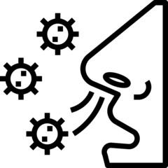 Nose breathing coronavirus icon