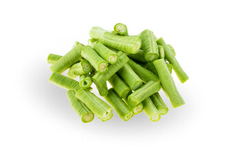 Yard long bean, cowpea isolated on white background.