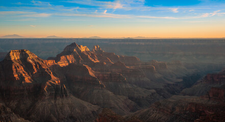 North Rim Sunset at Bright Angel Point, Grand Canyon National Park, Arizona