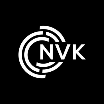 NVK letter logo design. NVK monogram initials letter logo concept. NVK letter design in black background.