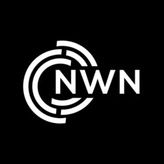 NWN letter logo design. NWN monogram initials letter logo concept. NWN letter design in black background.