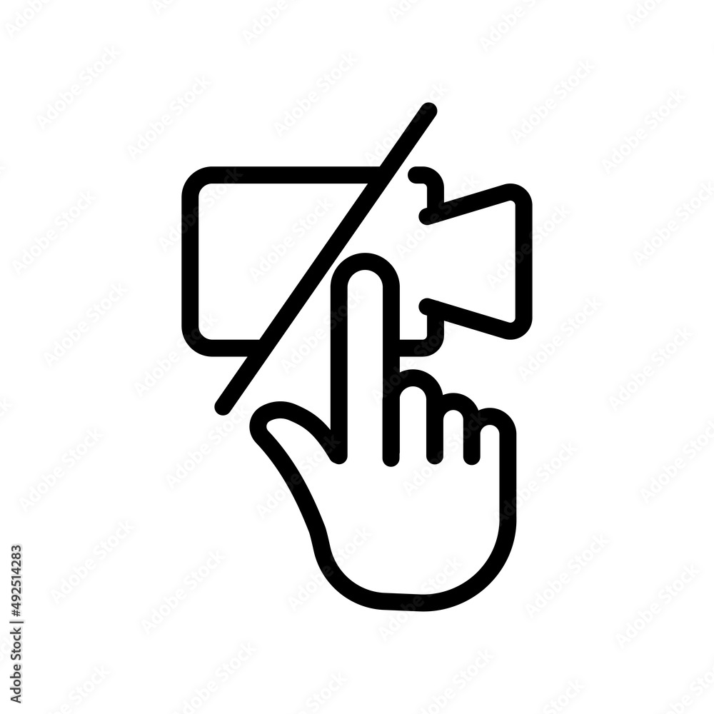 Poster touch icon with off video. line icon style. suitable for off video icon. simple design editable. des