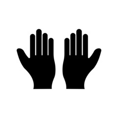 Praying icon. raise hands. glyph style. silhouette. suitable for religious icon. simple design editable. Design template vector