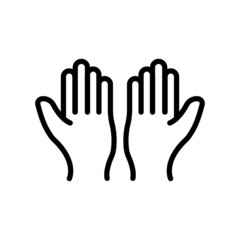 Praying icon. raise hands. line icon style. suitable for religious icon. simple design editable. Design template vector