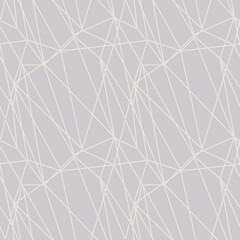 modern mosaic seamless pattern with pastel color abstract triangles and thin lines