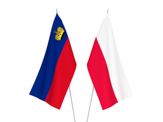 Liechtenstein and Poland flags