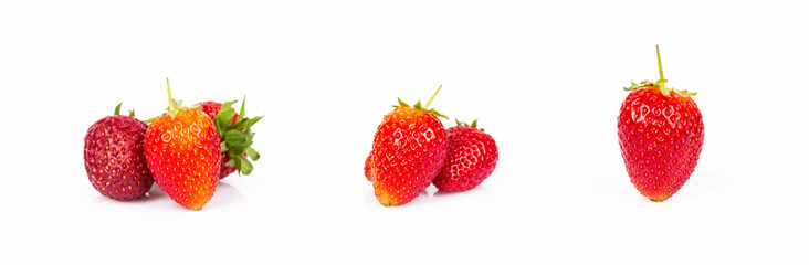 strawberries on a white background