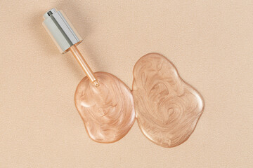 on a spilled brown floor