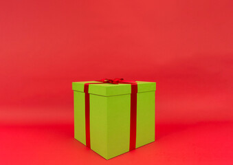 gift box on red background