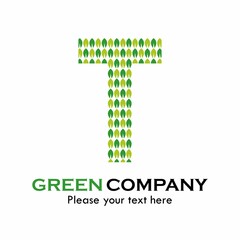 Letter t with leaf logo template illustration