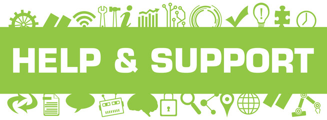 Help And Support Blue Box Technology Symbols Up Down 