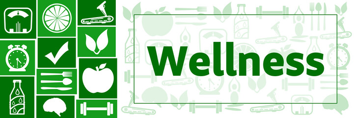 Wellness Green Health Symbols Grid Left Box Text 