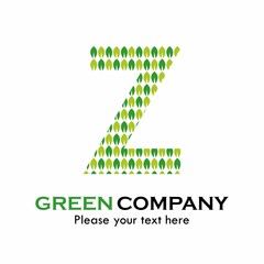 Letter z with leaf logo template illustration