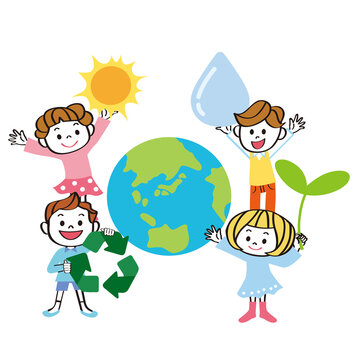 SDGs イメージ　地球を中心に集まる子供達