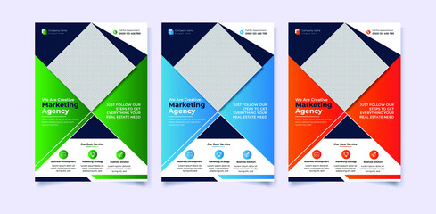 Modern digital marketing agency a4 flyer template