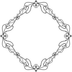 Hand Drawn Black and White Circle Frame