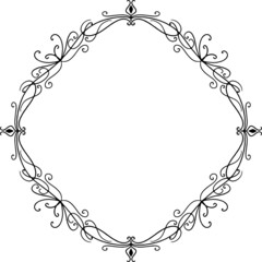 Hand Drawn Black and White Circle Frame