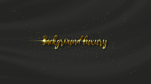 luxurious black wavy background with golden text. black silk luxury background.